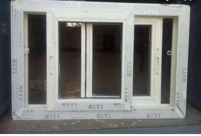 UPVC aluminium white framed window installation in Chennai
