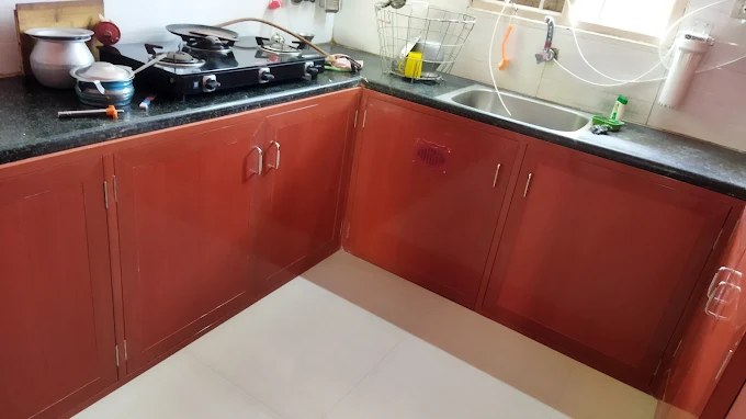 Modular kitchen installation completed by Deepalaxmi Glass Plywoods team