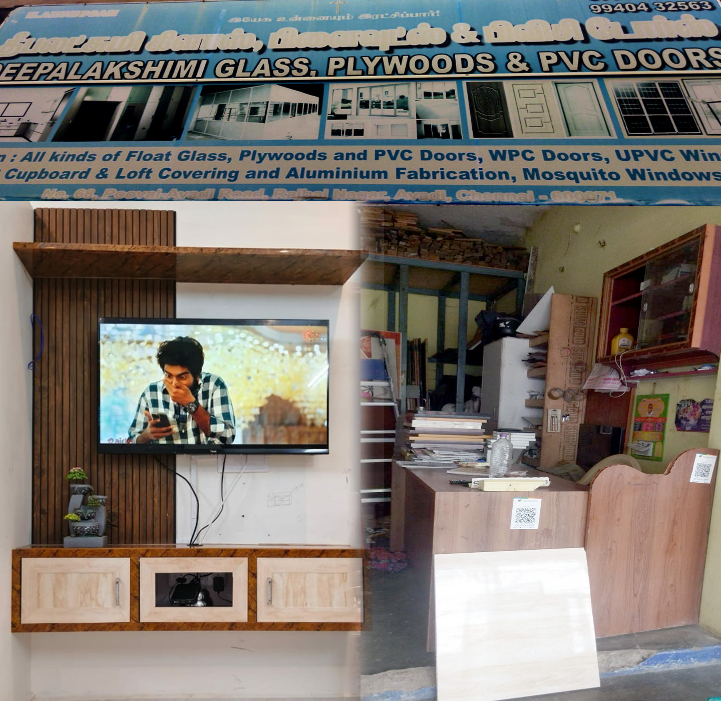 Deepalaxmi Glass and Plywoods shop exterior at Avadi Chennai