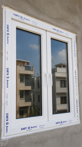 UPVC window installation in a residential building